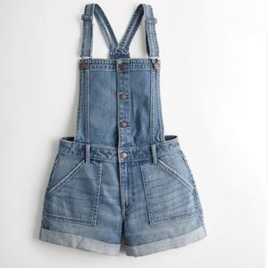 Overall jean shorts